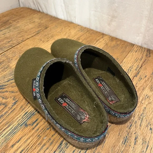 HAFLINGER Green Wool Clogs – Size 37 - Picture 5 of 11